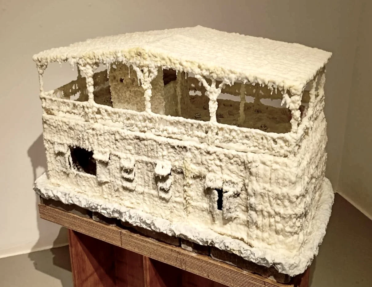 Veronica Lei Fong Ieng, Sigh of Migration 感歎的遷徙, 2026, Candles, aluminium foil, bamboo steel, 8 x 41 x 110 cm, ph Qinggang Xiang